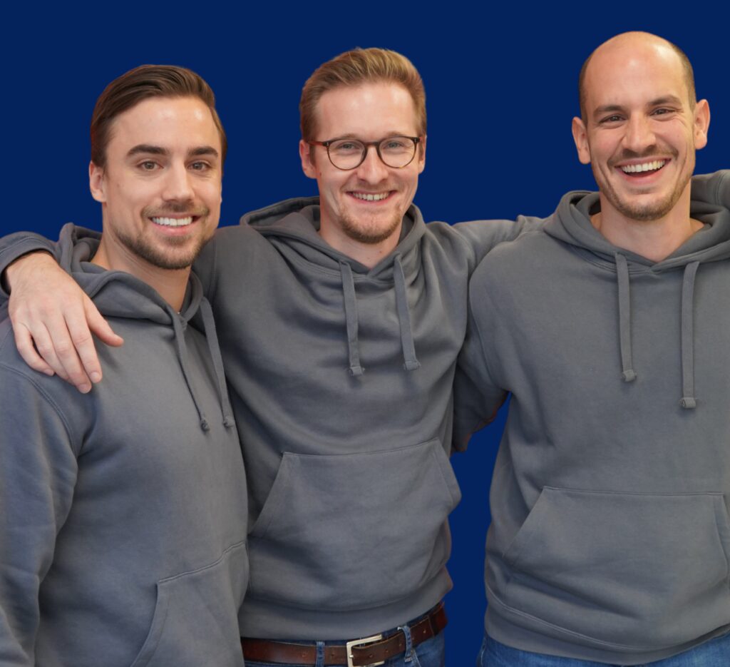 Gruppenaufnahme der Gründer von „Cyreen“: v. l. n. r. Ciril Hofmann, Benedict Boos und Davide Schneidegger