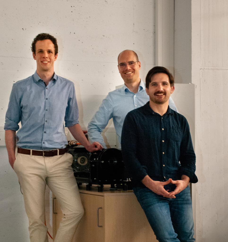 Gruppenaufnahme der Gründer von „HCP Sense“: v. l. n. r. Dr. Georg Martin, Ansgar Thilmann und Dr. Tobias Schirra.
