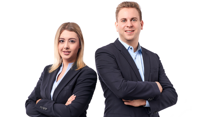 Aufnahme der Geschäftsführung von „Captiq“: Soraya Braun (links) und Lorenz Beimler (rechts).